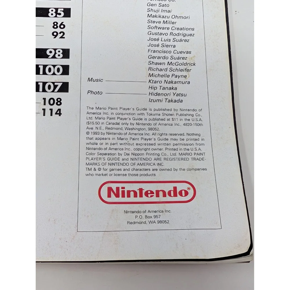 Nintendo Mario Paint Players Guide 1993 SNES Strategy Book 124 Pages